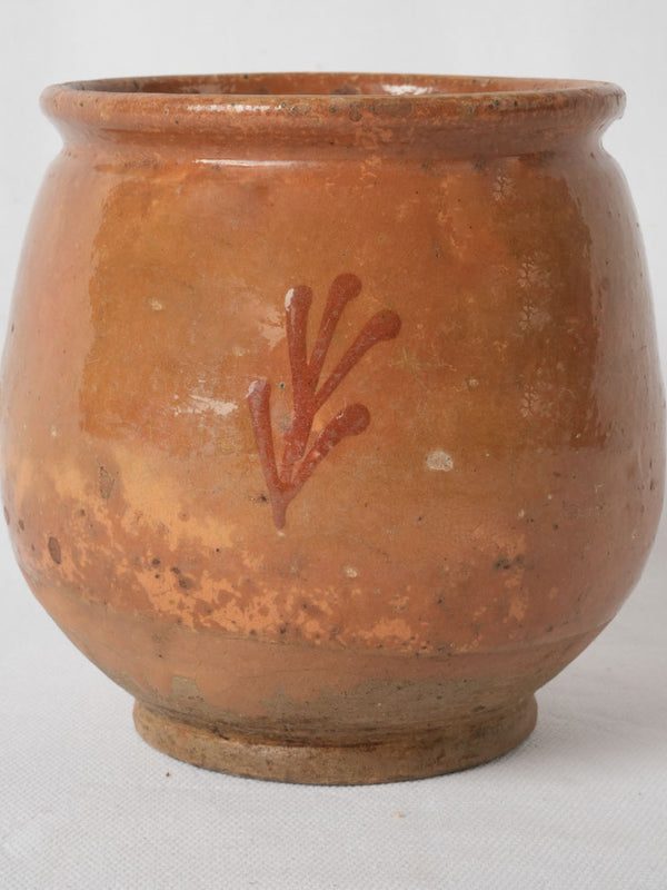 Antique ochre glazed confiture pot
