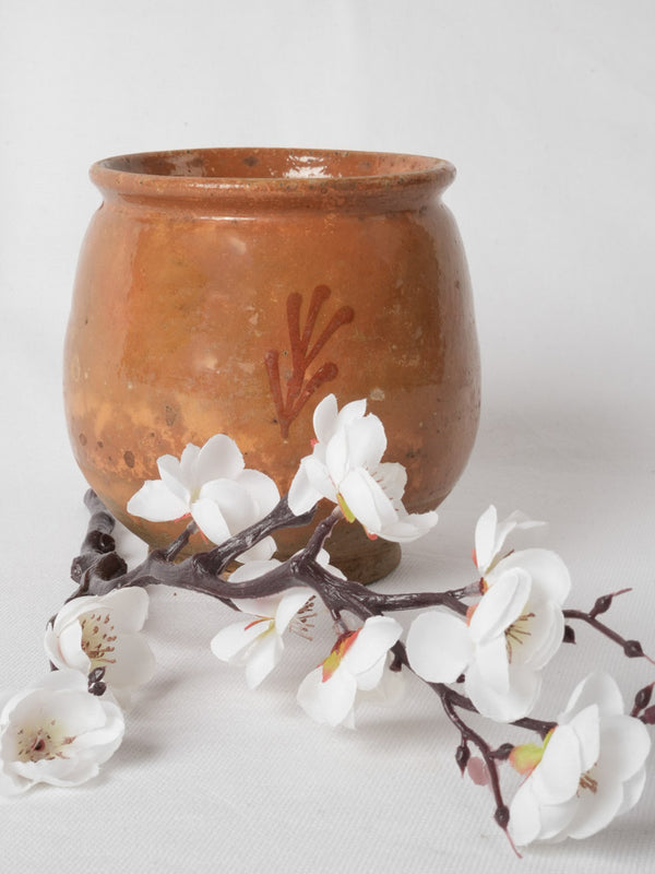 Charming aged ceramic leaf pot