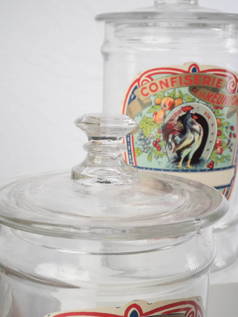 Nostalgic labeled French candy jars