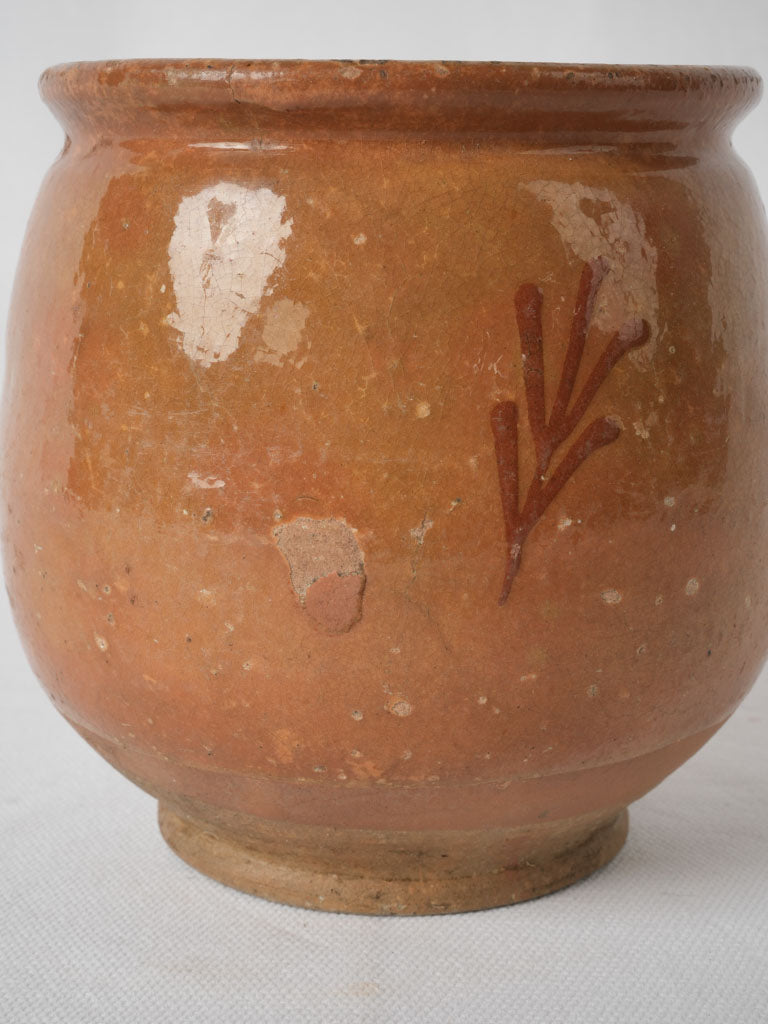 Timeless aged ceramic confiture pot