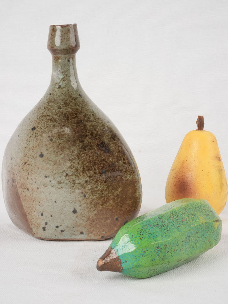 Flat bottle vase speckled - Cyclades Anduze atelier 8¼"