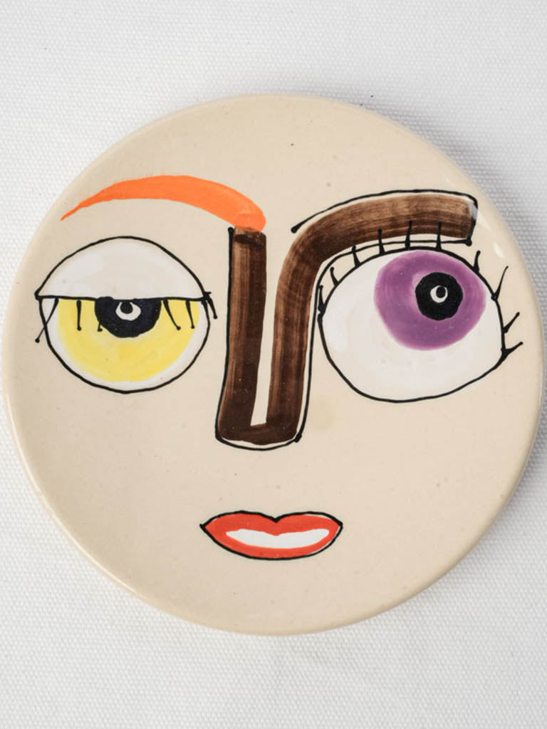 Playful contemporary ceramic dessert plate