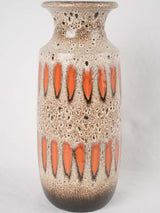 Tall vase speckled brown w/ orange - Scheurich Keramik 16½"