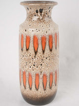 Tall vase speckled brown w/ orange - Scheurich Keramik 16½"