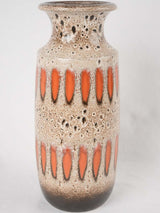 Tall vase speckled brown w/ orange - Scheurich Keramik 16½"