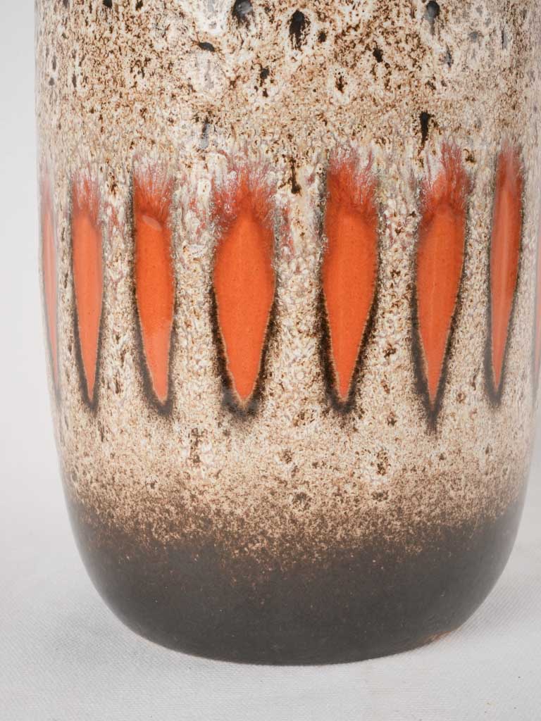 Tall vase speckled brown w/ orange - Scheurich Keramik 16½"