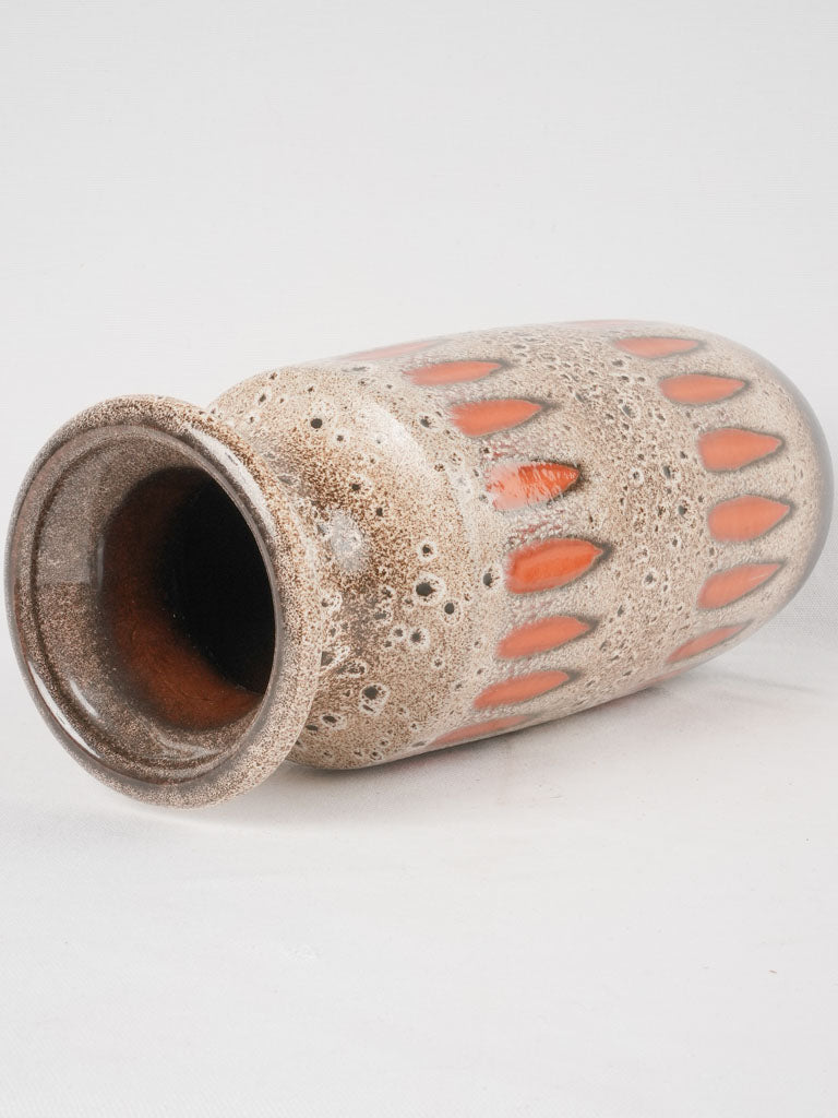 Tall vase speckled brown w/ orange - Scheurich Keramik 16½"