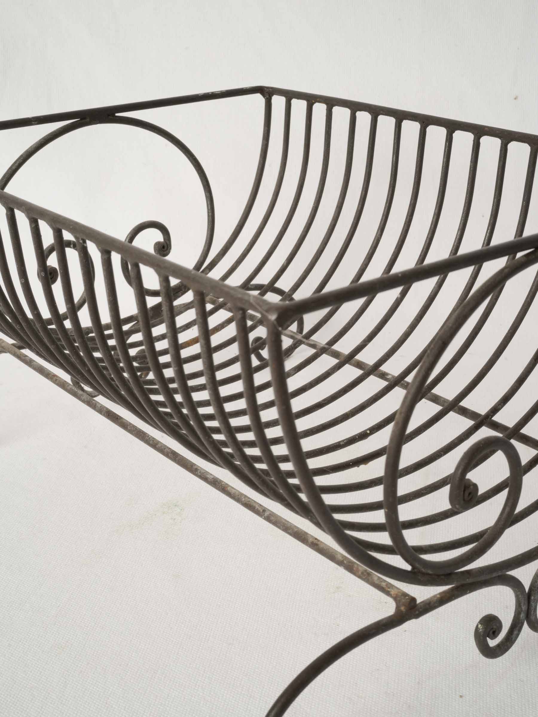 Semi-circular Vintage French Metal Dish Rack w/ Pretty Scrolls