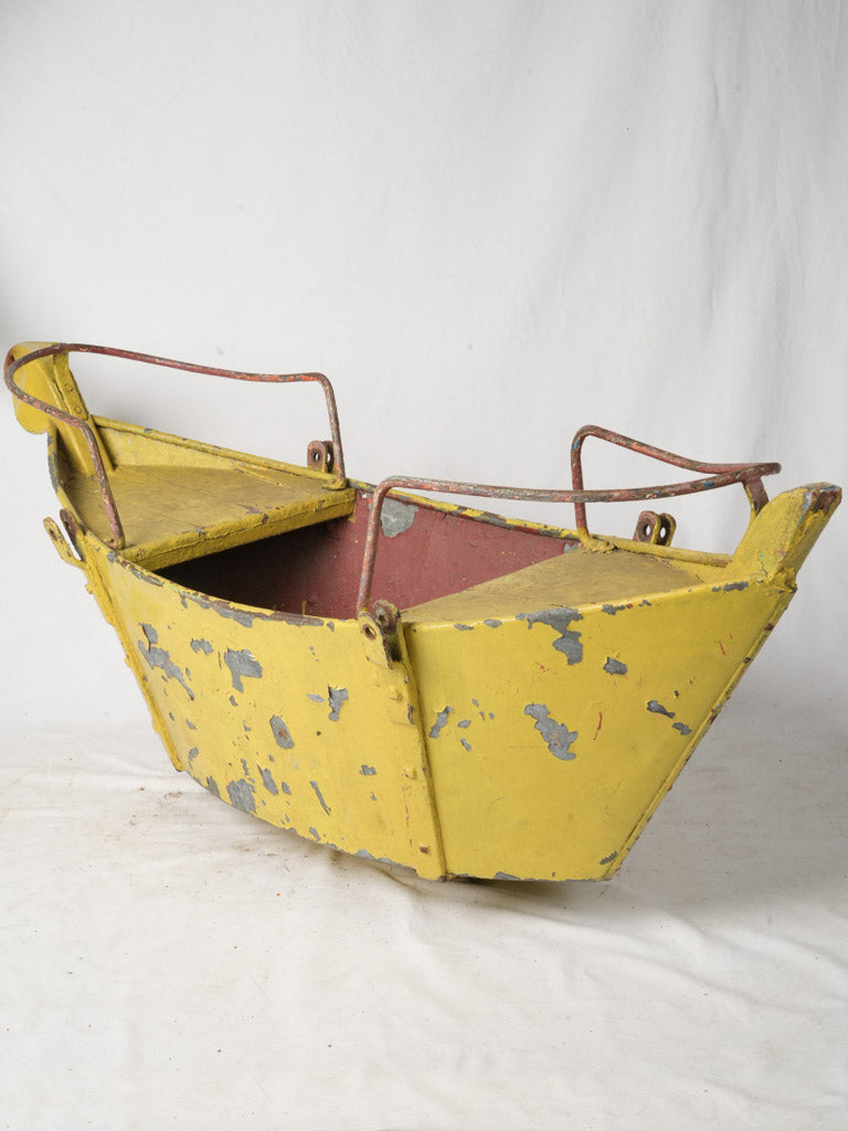 Whimsical vintage boat swing basket