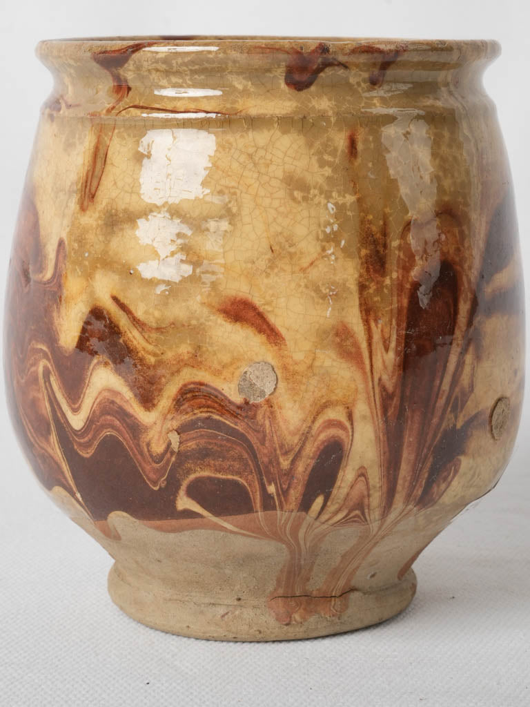 Timeless marbleized glaze honey container