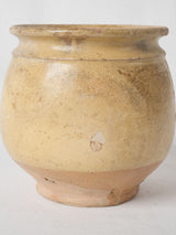 Vintage half-glazed ceramic preserve jar