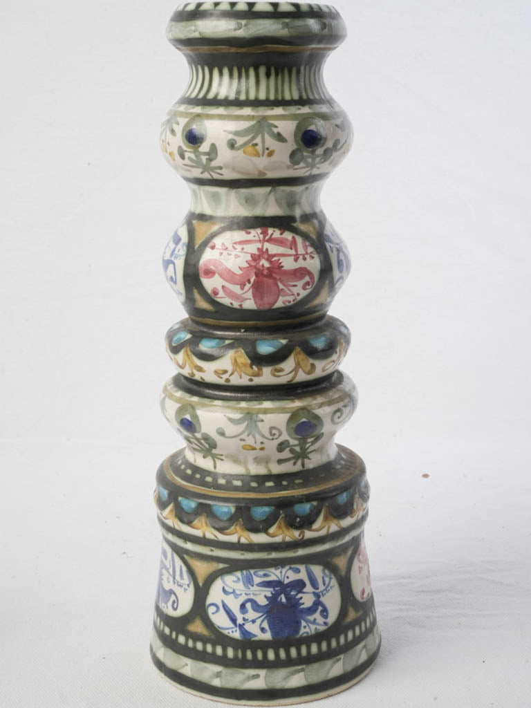 Richly patterned ceramic candlestick