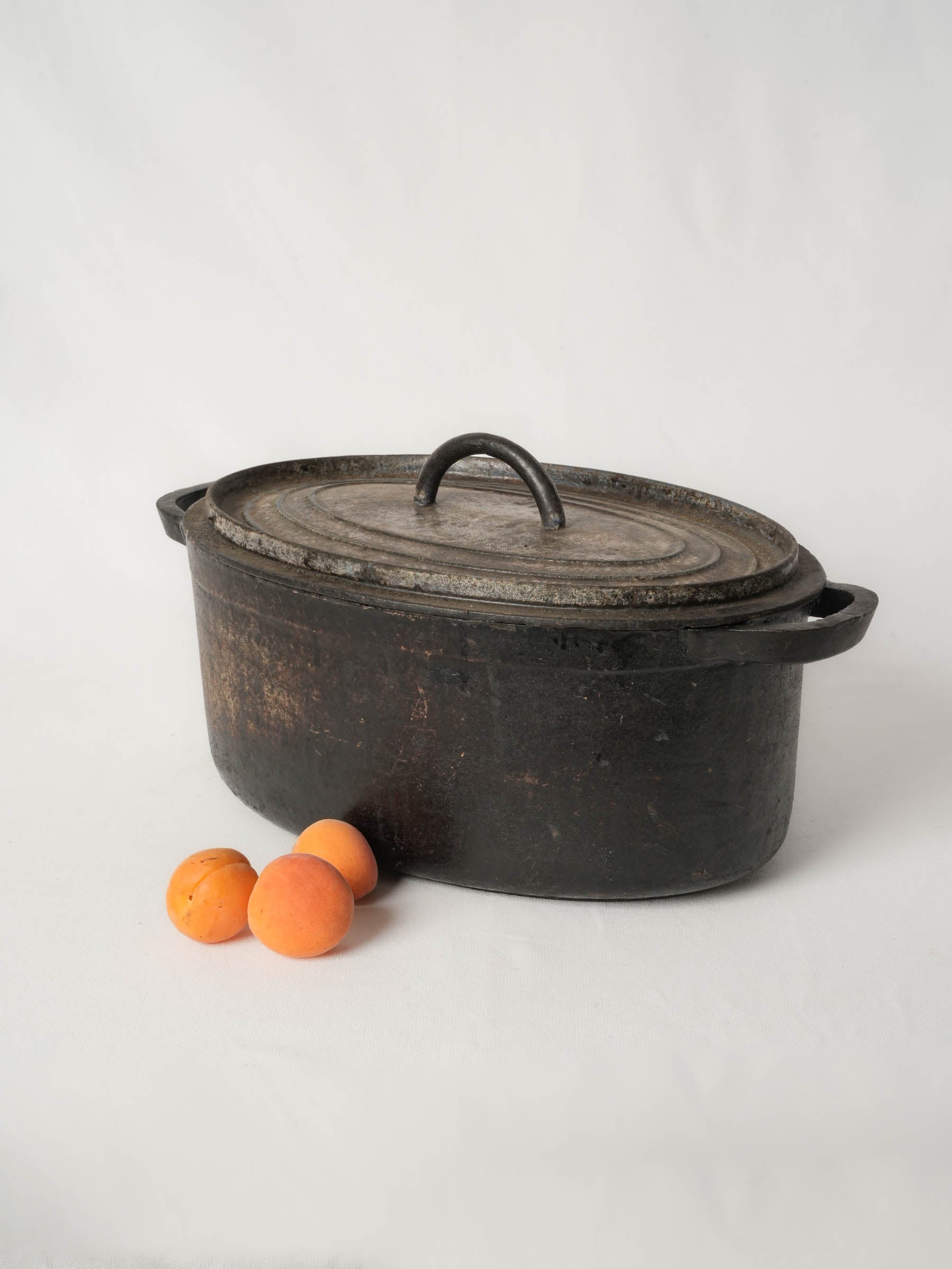 Antique French Cast Iron Lidded Casserole from Chanteduc 16½" x 10¼"