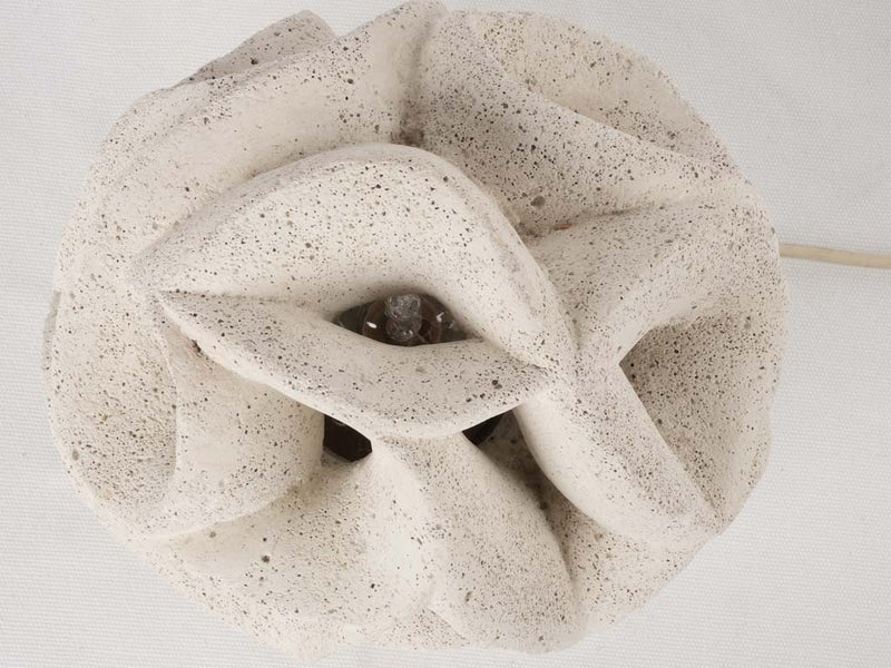 Vintage carved limestone lamp - Albert Tormos 10¼"