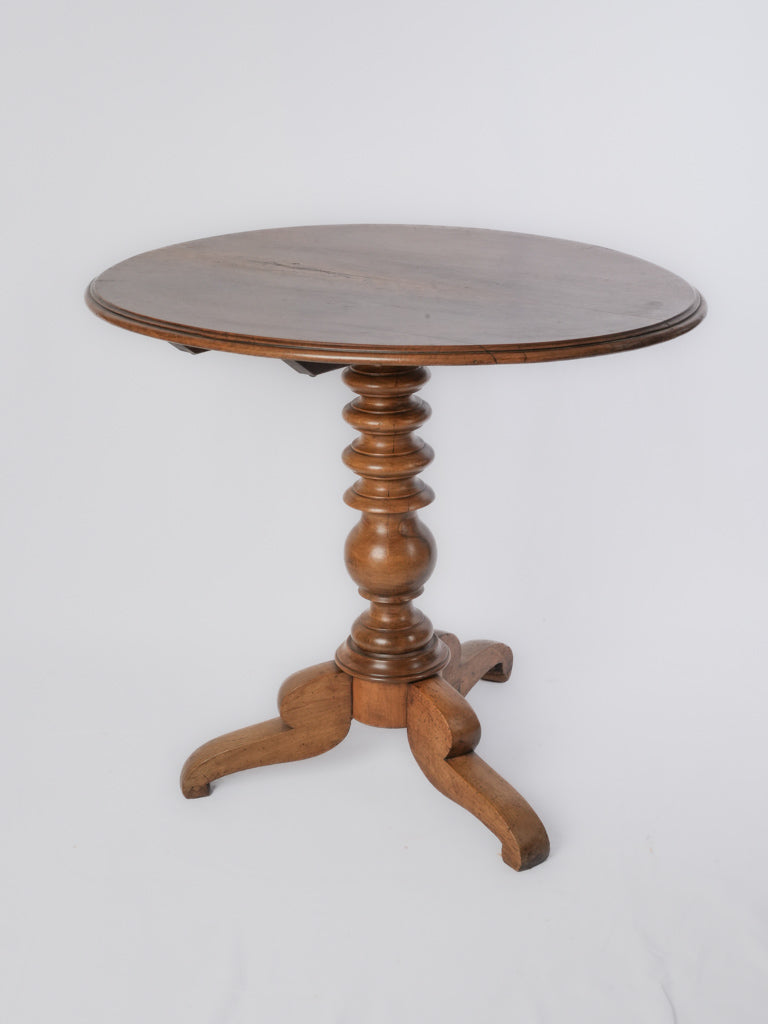 French Late 19th-Century Walnut Tilt-Top Side Table - 34¼" x 27¼"