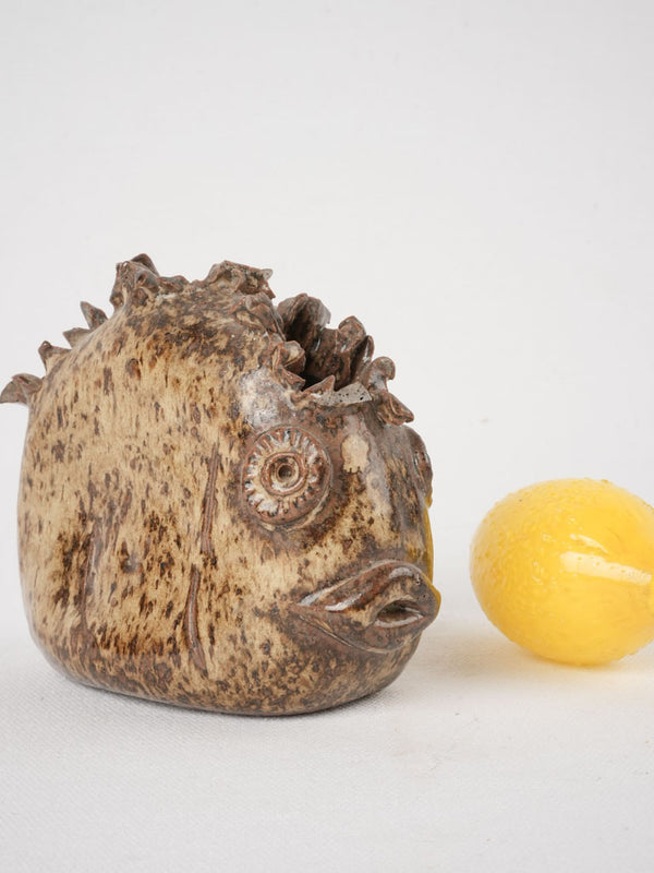 Sculptural small fish vase - terracotta 4¼"
