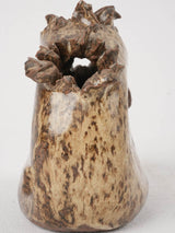 Antique-style brown glazed fish vase