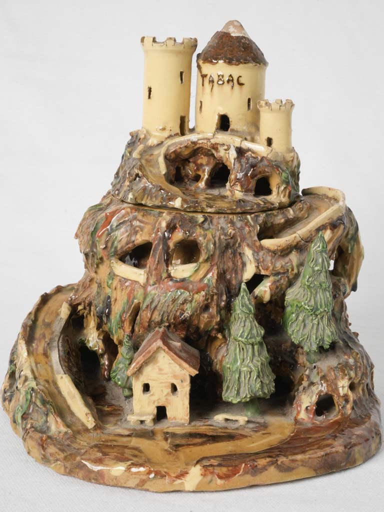 Antique, French, Glazed, Terracotta, Tabac Jar