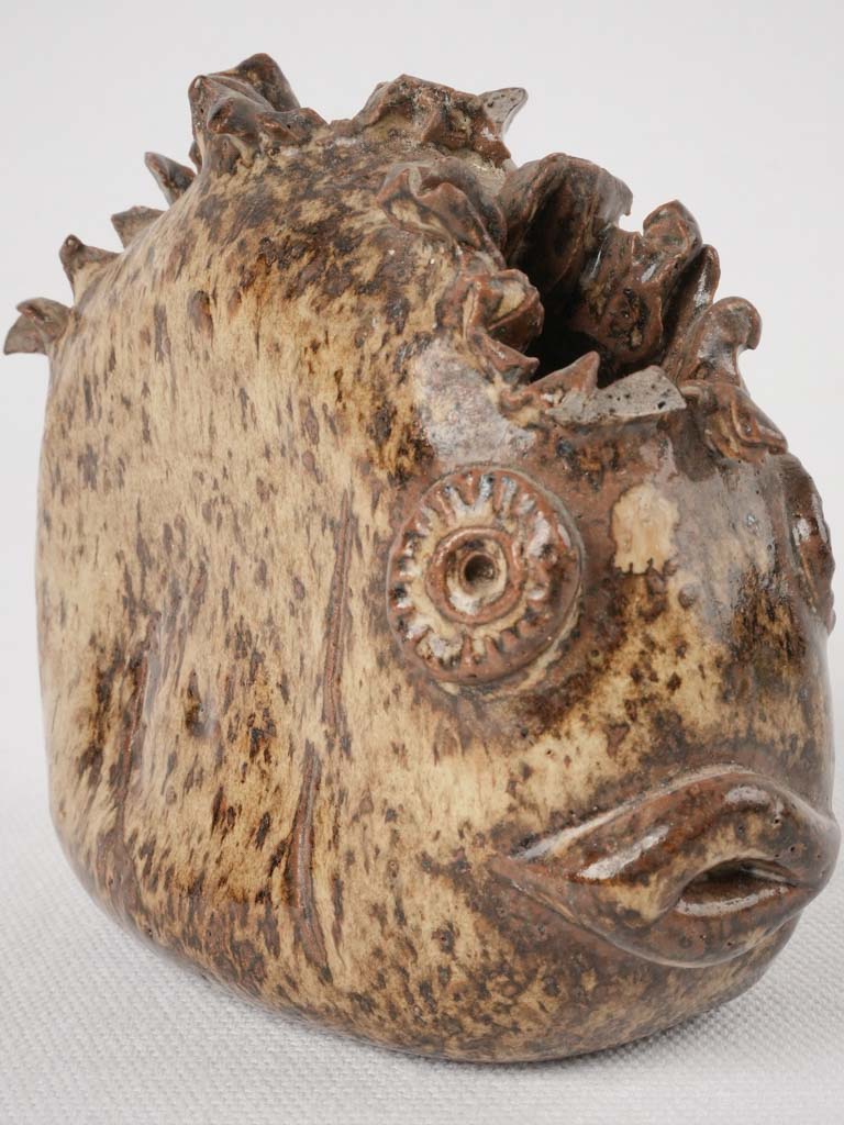 Nostalgic brown fish tabletop vase