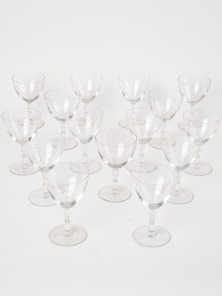 Vintage crystal wine glasses etched