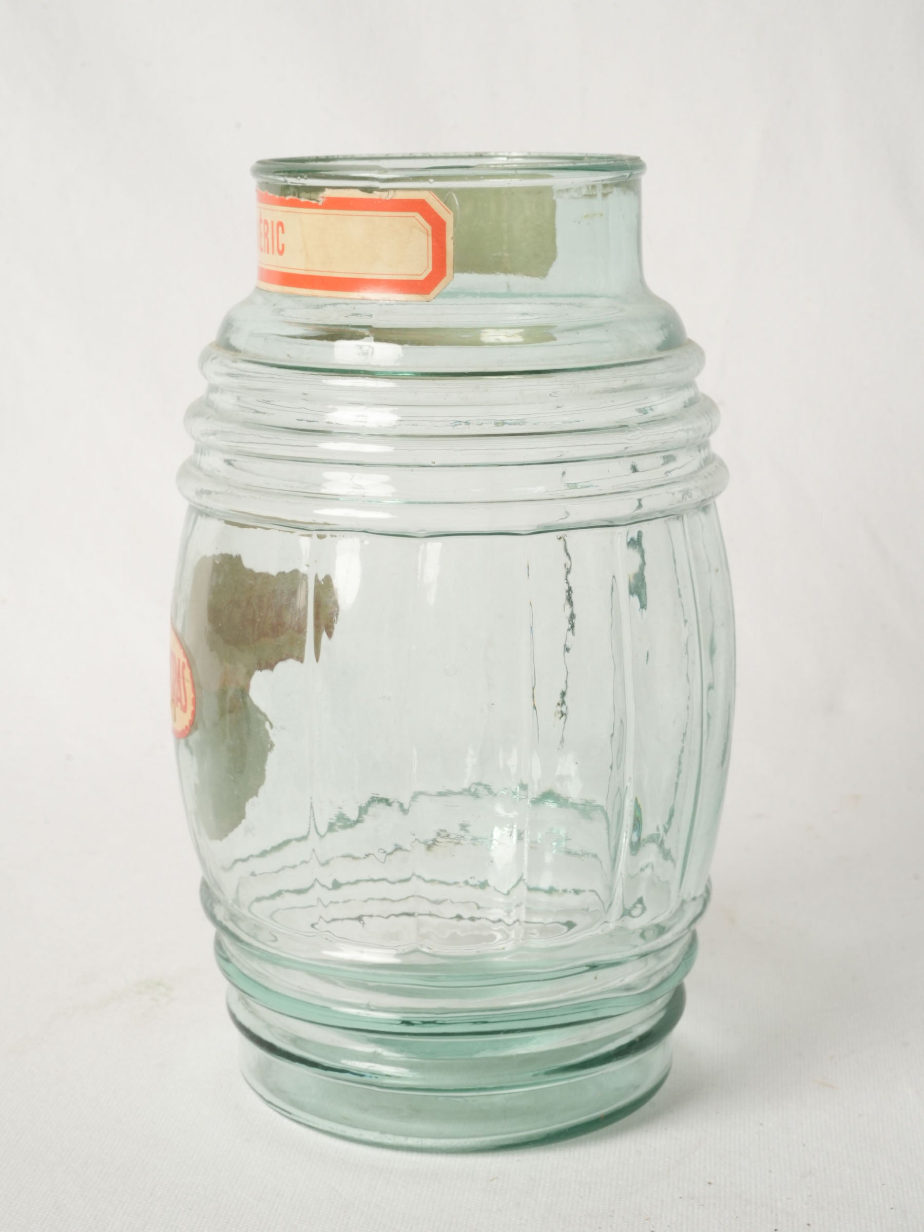 Early 20th Century French Glass Confectioners Jar with Original Labels