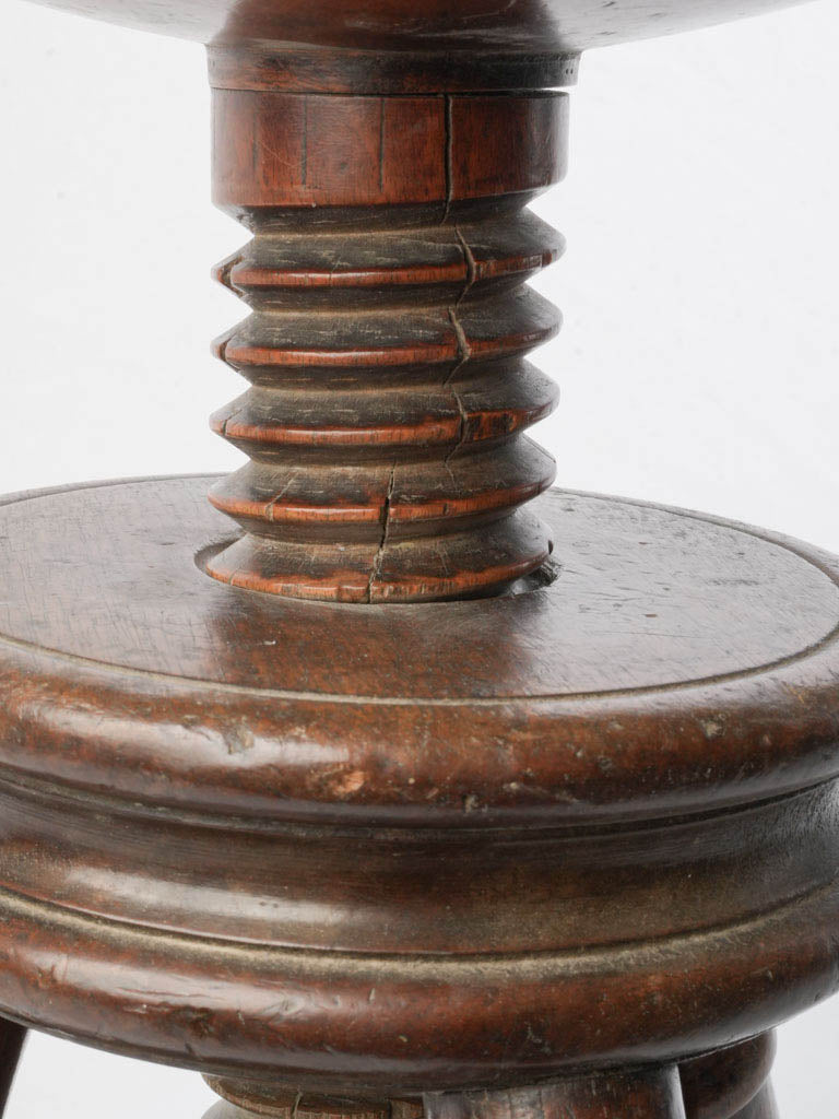 Hand-turned vintage pedestal seat  