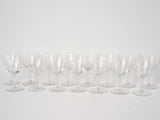 14 antique wine glasses w/ etched flowers