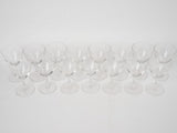 14 antique wine glasses w/ etched flowers