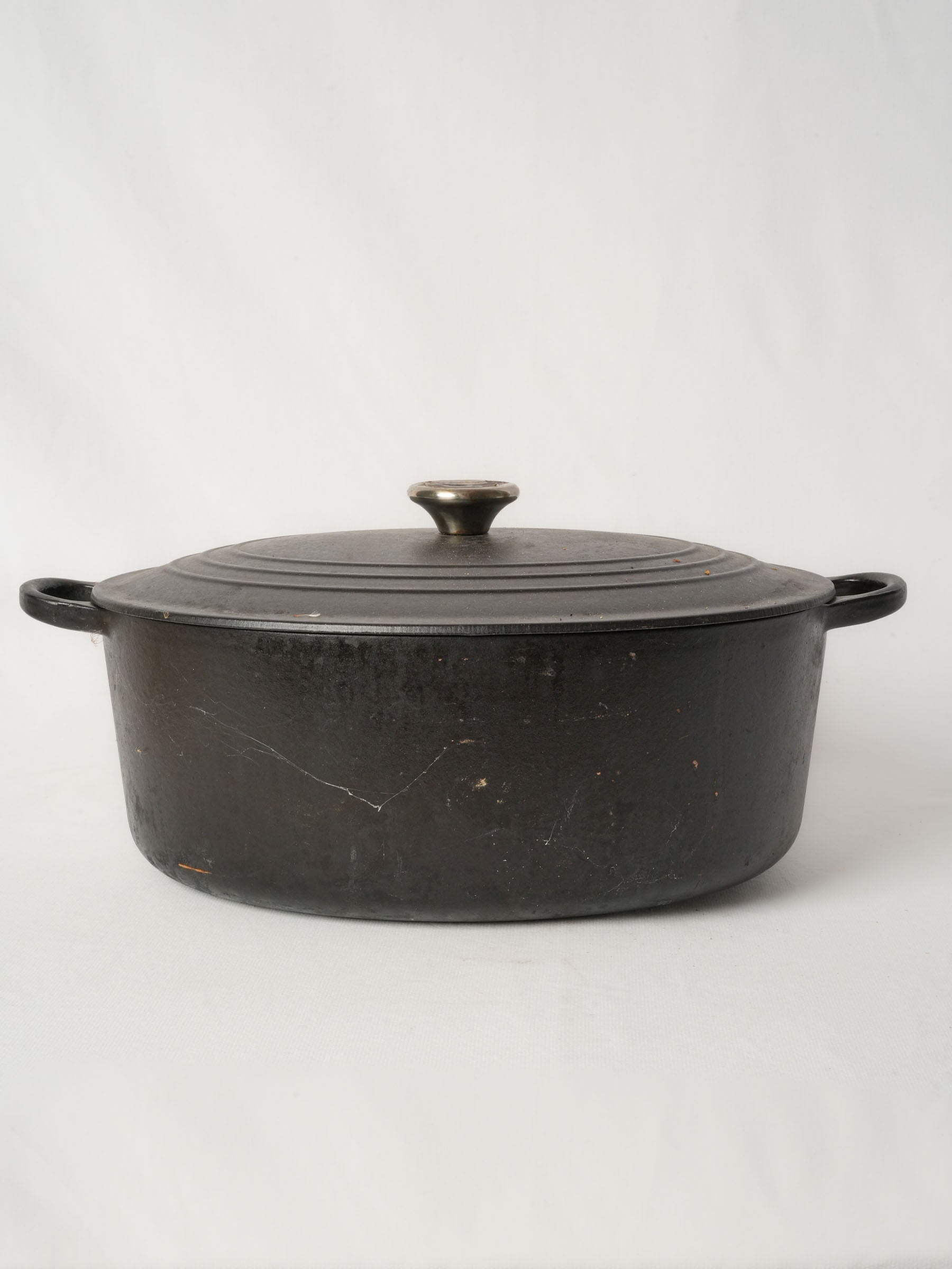 Vintage Le Creuset Black Oval Cast Iron Casserole 17¼" x 11¾"