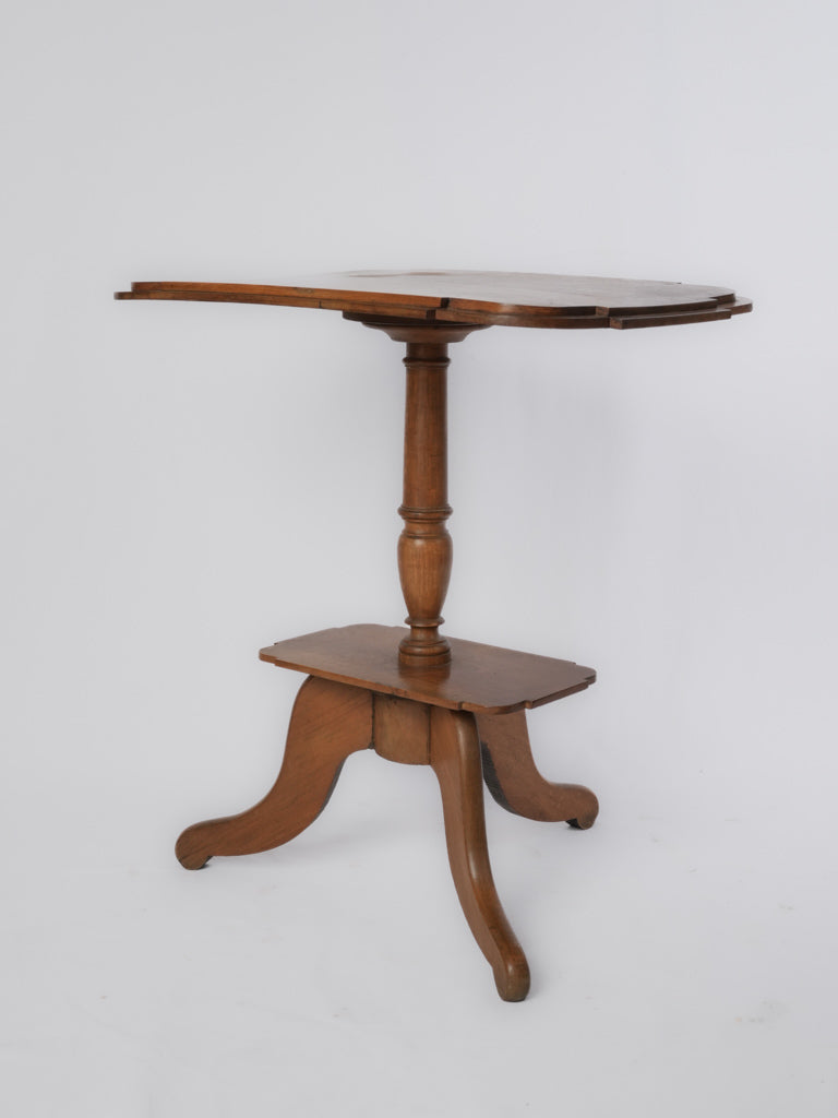 Elegant vintage walnut pedestal table  