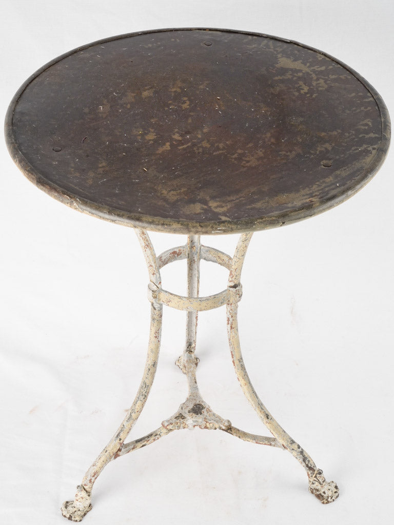 Elegant patinated metal outdoor table