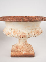 Pair of antique French cast iron Medici vases 11¾"