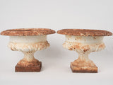 Pair of antique French cast iron Medici vases 11¾"