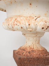Pair of antique French cast iron Medici vases 11¾"