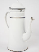 Antique French enamelware coffee pot - white 11¾"