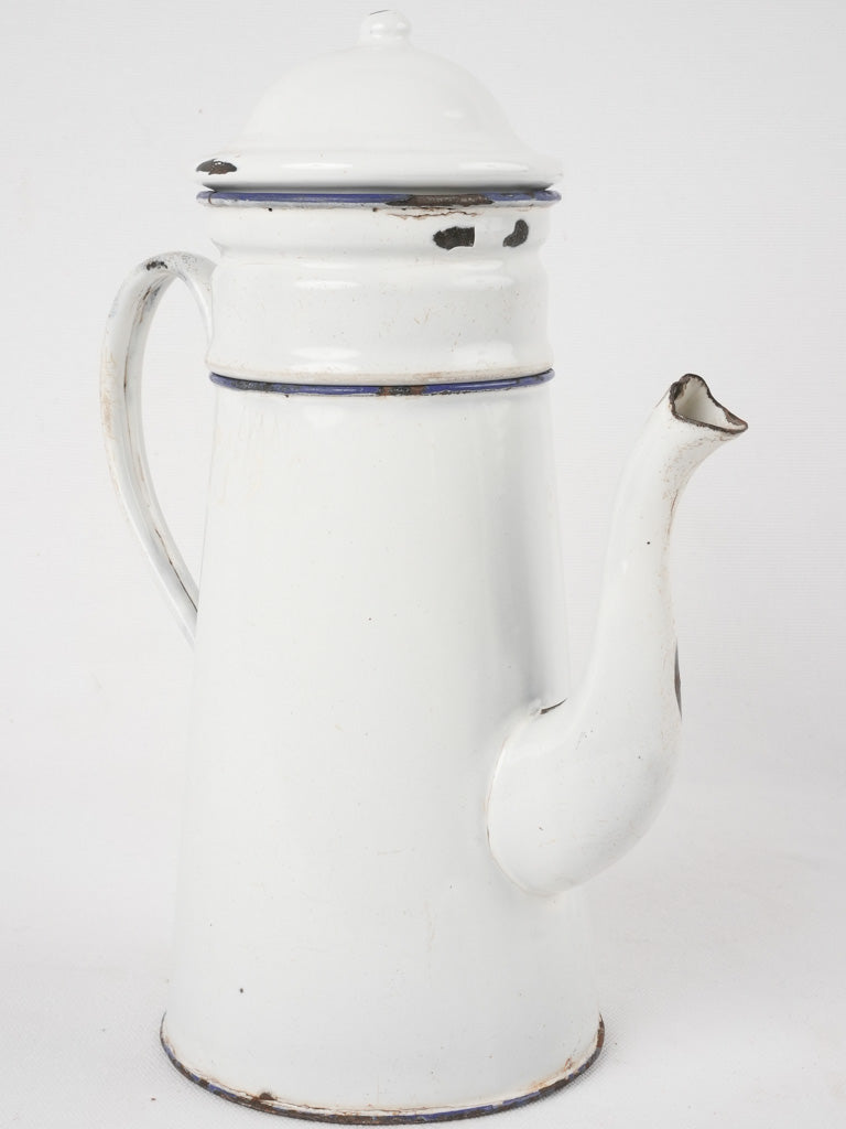 Antique French enamelware coffee pot - white 11¾ – Chez Pluie