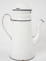 Antique French enamelware coffee pot - white 11¾"