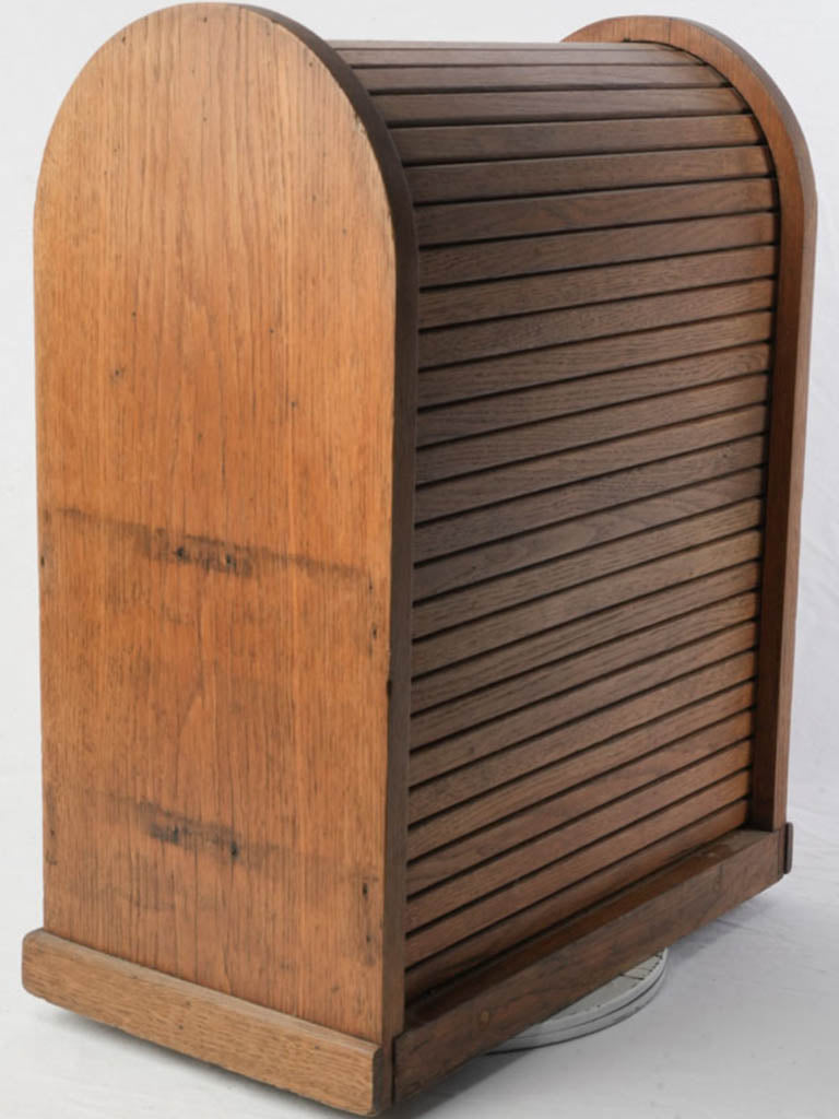 1940s slatted roll-top cabinet  