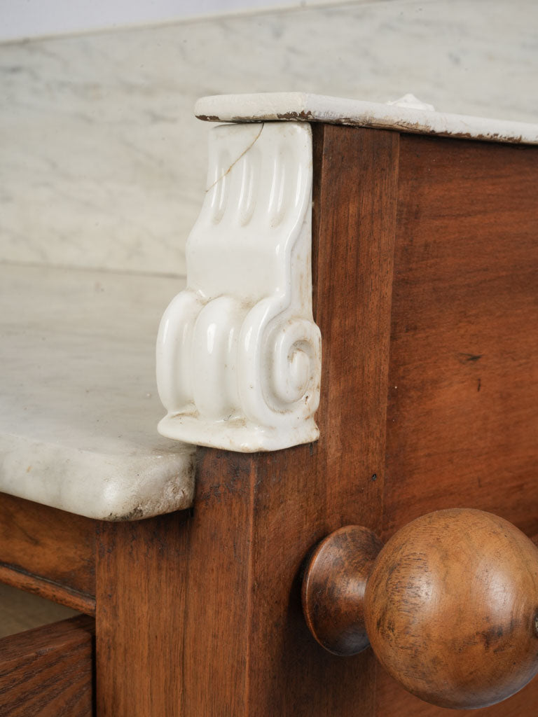 Aged patina walnut washstand