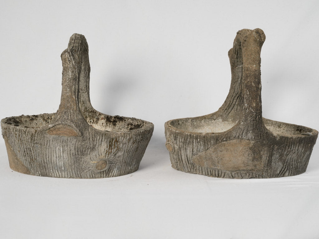 Sculptural faux bois garden decor