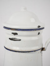 Antique French enamelware coffee pot - white 11¾"