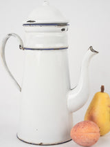Antique French enamelware coffee pot - white 11¾"