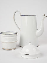 Antique French enamelware coffee pot - white 11¾ – Chez Pluie