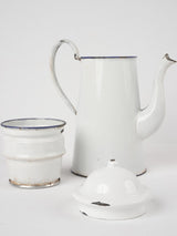 Antique French enamelware coffee pot - white 11¾"
