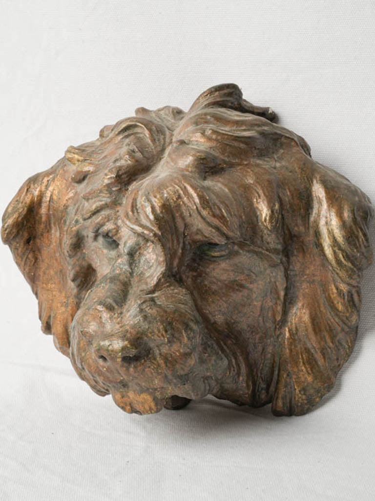 Late 19th-century bronzed dog sculpture  