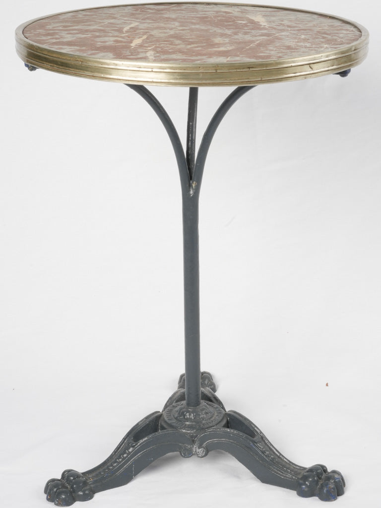 Parisian-style ornate brass-trimmed tabletop