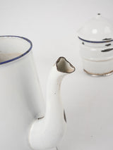 Antique French enamelware coffee pot - white 11¾"