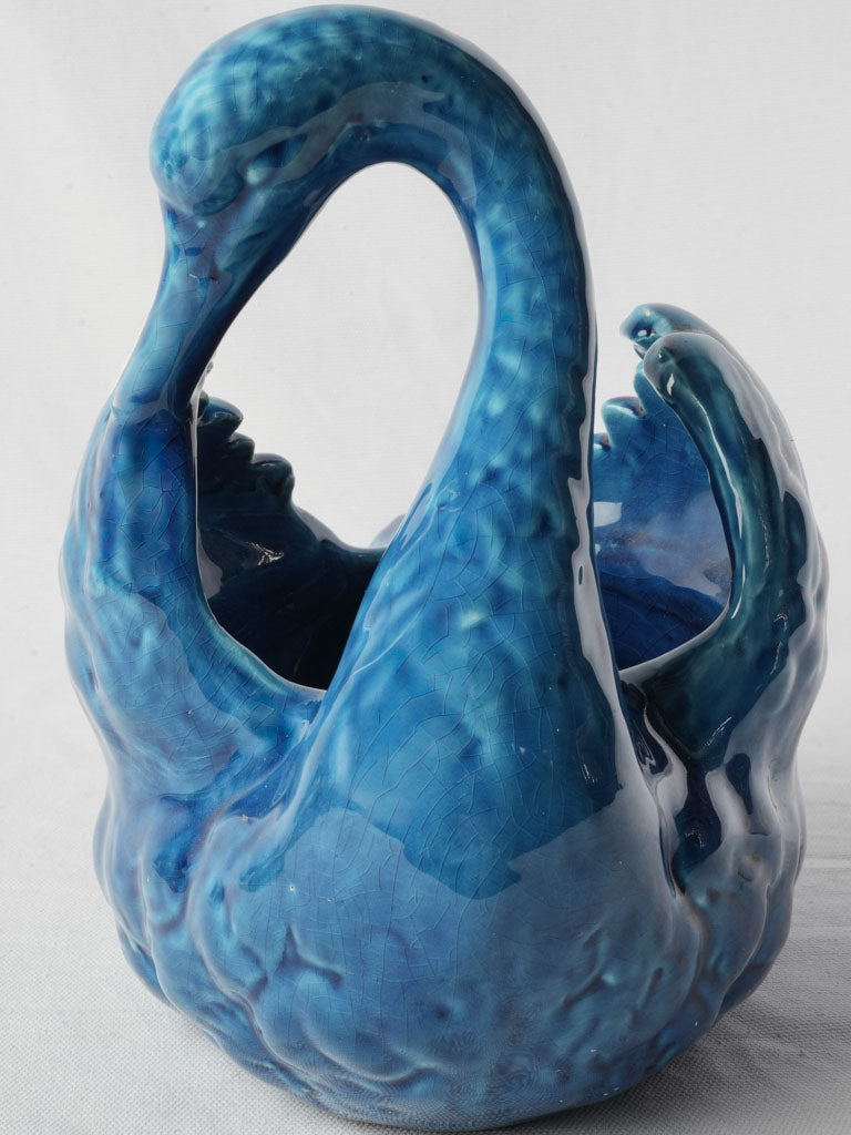 Eye-Catching Mid-Century Vallauris Swan Cachepot Signed Alain Maunier - 10¾"