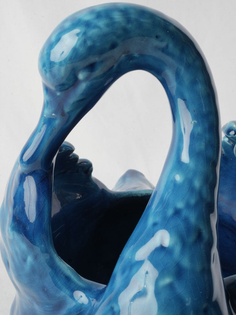 Eye-Catching Mid-Century Vallauris Swan Cachepot Signed Alain Maunier - 10¾"