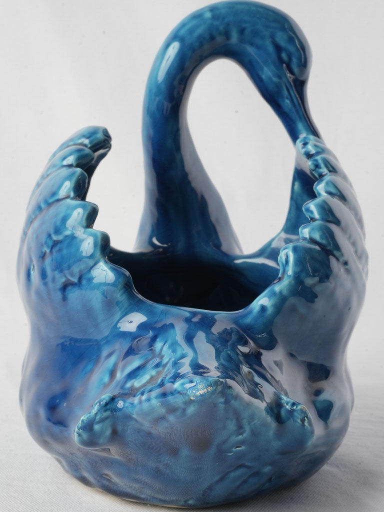 Eye-Catching Mid-Century Vallauris Swan Cachepot Signed Alain Maunier - 10¾"